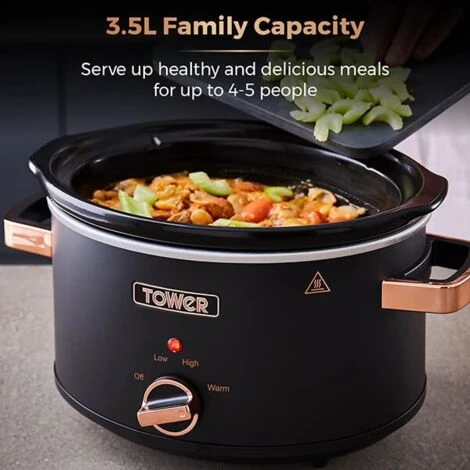 Tower Cavaletto 3.5 Litre Slow Cooker Black - Image 3