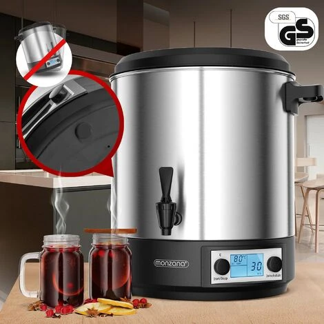 Monzana Automatic Preserving Machine 28L Continuous Temperature Controller 30-100°C Timer Tap For 14 Glasses Mulled Wine Cooker 1800W 28L Mit LCD Und Timer (de) - Image 2