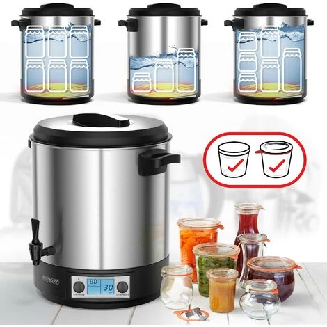 Monzana Automatic Preserving Machine 28L Continuous Temperature Controller 30-100°C Timer Tap For 14 Glasses Mulled Wine Cooker 1800W 28L Mit LCD Und Timer (de) - Image 3