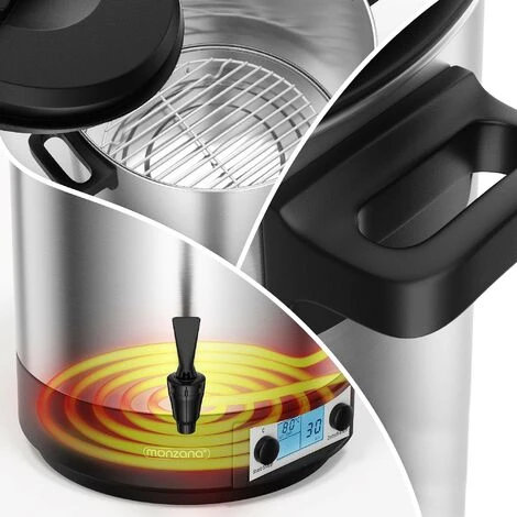 Monzana Automatic Preserving Machine 28L Continuous Temperature Controller 30-100°C Timer Tap For 14 Glasses Mulled Wine Cooker 1800W 28L Mit LCD Und Timer (de) - Image 4