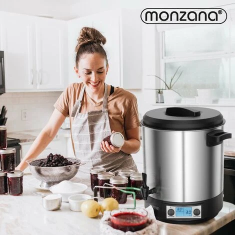 Monzana Automatic Preserving Machine 28L Continuous Temperature Controller 30-100°C Timer Tap For 14 Glasses Mulled Wine Cooker 1800W 28L Mit LCD Und Timer (de) - Image 5