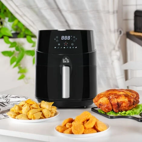 HOMCOM Air Fryer 1500W 4.5L With Digital Display Timer For Low Fat Cooking - Image 3