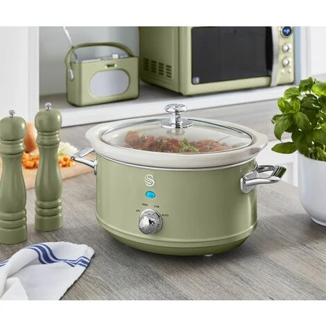 Swan 3.5L Slow Cooker Retro Green - Image 5