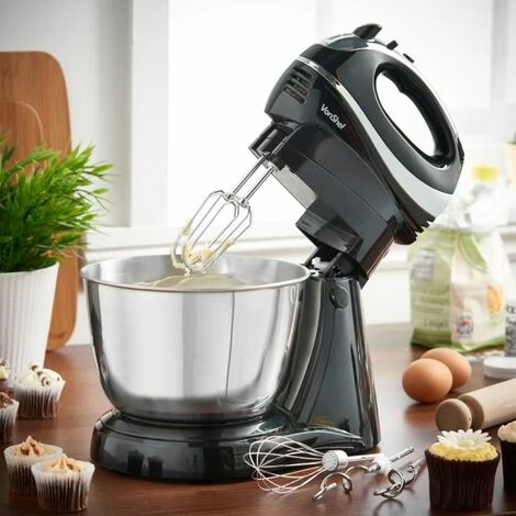 VonShef 2 In 1 Twin Hand And Stand Mixer 300W With Detachable Mixing Function, Non Slip Feet, 5 Speeds, Eject & Turbo Button - Includes 3.5L Capacity Bowl, 2X Beaters, 2X Dough Hooks & Balloon Whisk - Image 2