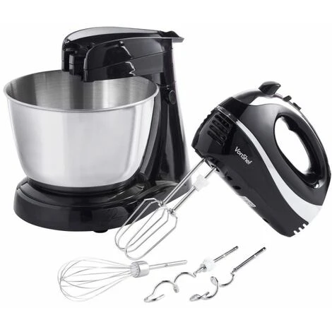 VonShef 2 In 1 Twin Hand And Stand Mixer 300W With Detachable Mixing Function, Non Slip Feet, 5 Speeds, Eject & Turbo Button - Includes 3.5L Capacity Bowl, 2X Beaters, 2X Dough Hooks & Balloon Whisk - Image 3