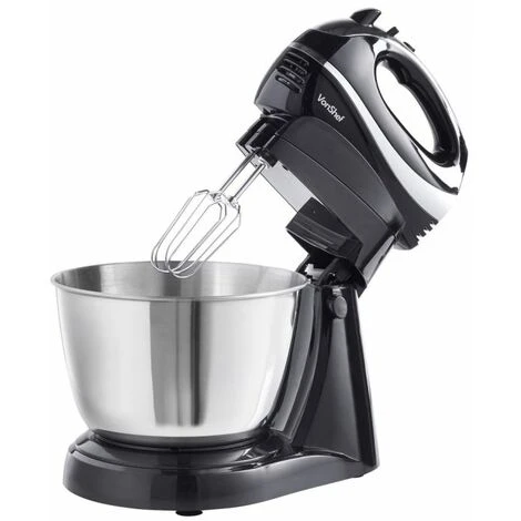VonShef 2 In 1 Twin Hand And Stand Mixer 300W With Detachable Mixing Function, Non Slip Feet, 5 Speeds, Eject & Turbo Button - Includes 3.5L Capacity Bowl, 2X Beaters, 2X Dough Hooks & Balloon Whisk - Image 4