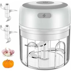 Electric Meat Grinder,250ML Cordless Electric Meat Grinder Mini Portable Blender With 3 Sharp Blades