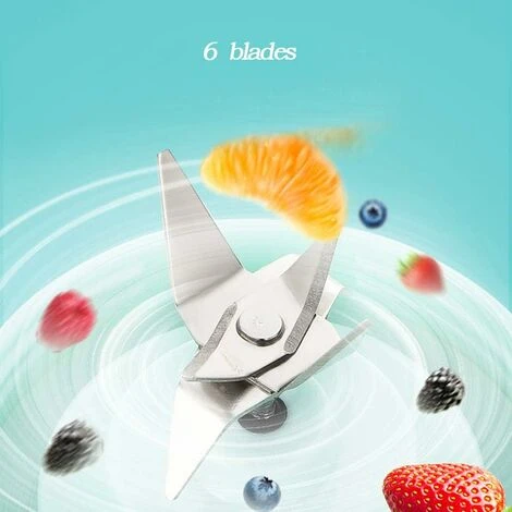 Portable Blender, Juicer Cup With 450ml 6 BPA Free Blades For Sport And Travel, Mini Blender Blender For Smoothie And Milkshake, Christmas Gift Women Men (White) - Image 2