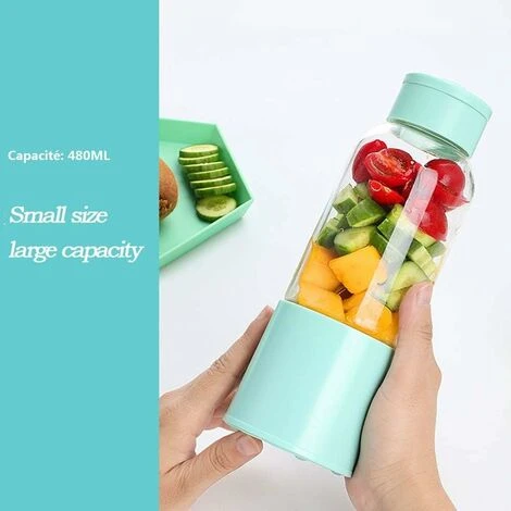 Portable Blender, Juicer Cup With 450ml 6 BPA Free Blades For Sport And Travel, Mini Blender Blender For Smoothie And Milkshake, Christmas Gift Women Men (White) - Image 3