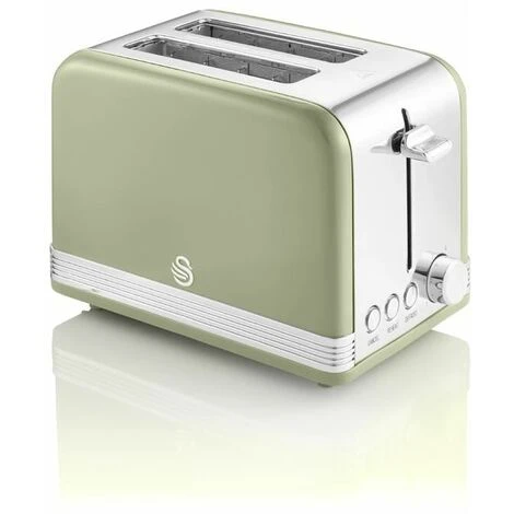 Swan 2 Slice Retro Green Toaster - Image 2