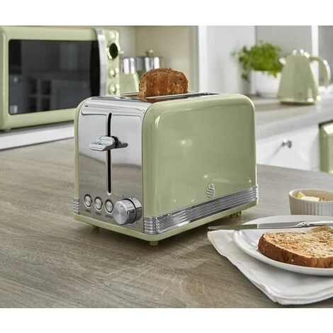 Swan 2 Slice Retro Green Toaster - Image 5