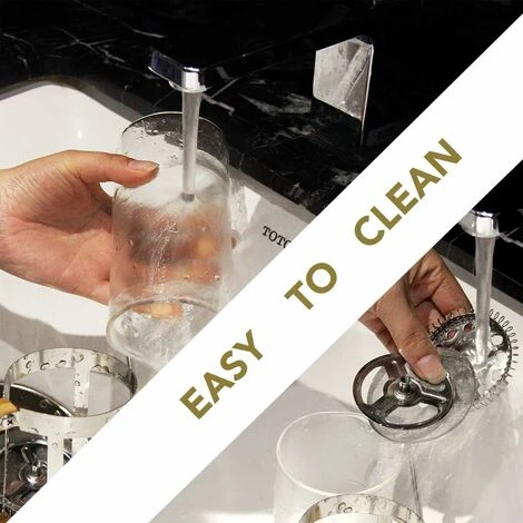 French Press Coffee Maker, Cafetiere Coffee Plunger 350ml 12oz 1-2 Cup, Small Tea Press Borosilicate Glass With Bamboo Handle - Image 4