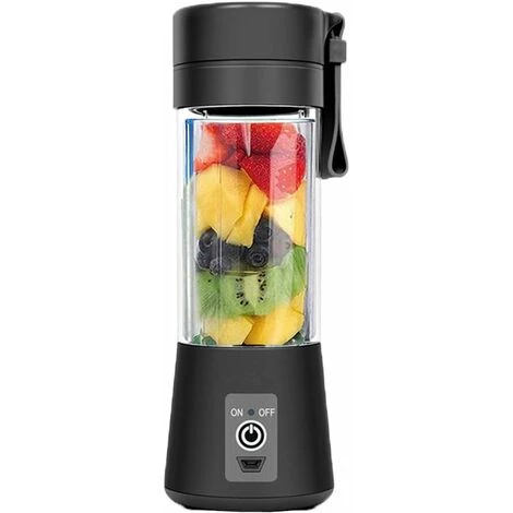 Personal Blender, Portable Blenders Tumbler Electric Fruit Blender Juice Blender USB Rechargeable, 6 3D Blades For Superb Blending, 380ml Black - Image 4