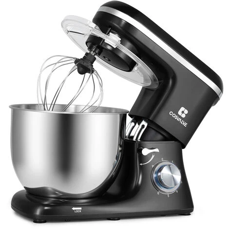 7L Stand Mixer Stainless Bowl Cake Mixer Electric 6 Speed Settings Food Mixer Machine Kitchen Mixer For Baking With Dough Hook, Whisk,Beater, Splash Guard Black - Image 2