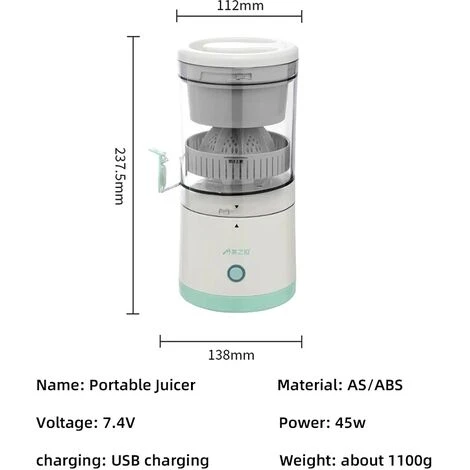 45W Mini Portable Electric Juicer Juicer Machine USB Rechargeable Multifunction Home Juicer - Image 4
