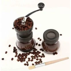 Manual Coffee Grinder, Premium Adjustable Ceramic Coffee Grinder, Black