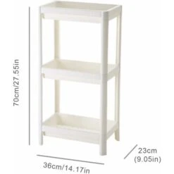 3 Tier Slim Organizer Storage Cart Laundry Trolley Bathroom Shelves Organizer, For Bathroom Laundry Room Pantry Kitchen Narrow Places