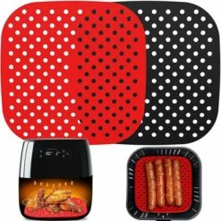 Pieces Reusable Air Fryer, Non-Stick Air Fryer Mats, Air Fryer Pad, Air Fryer Accessories, Air Fryer Mat, For Air Fryer, Steamer Basket