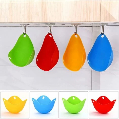 MUFF 4 Pack Egg Cooker Set Non Stick Silicone Egg Poaching Cup Poached Egg Cooker Perfect Poached Egg Maker Eggs Boiler Molds Egg Tray For Microwave Or Sto - Image 4