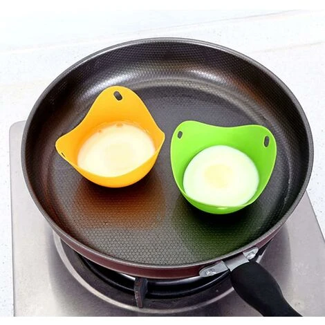 MUFF 4 Pack Egg Cooker Set Non Stick Silicone Egg Poaching Cup Poached Egg Cooker Perfect Poached Egg Maker Eggs Boiler Molds Egg Tray For Microwave Or Sto - Image 5