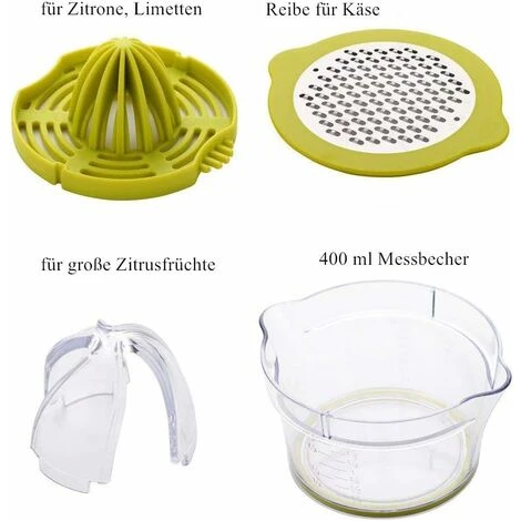 Lemon Squeezer 4 In 1 Lemon Squeezer Citrus Squeezer With 400ml Container, Manual Squeezer Lime Squeezer Fruit Squeezer, Lime Squeezer, Green Citrus Squeezer - Image 3