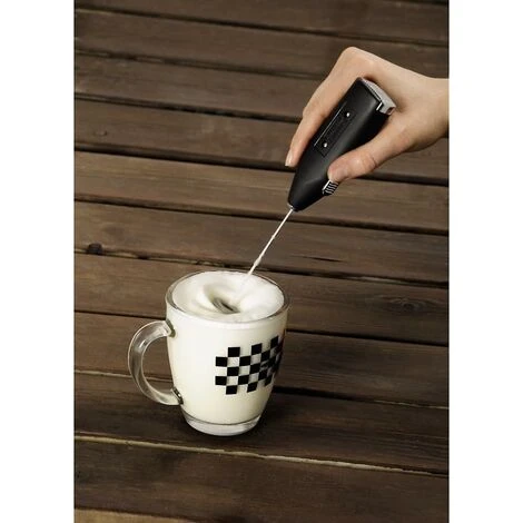 Milk Frother (in Steel, Very Powerful Motor At 14,000 Rpm, Special Spiral, Easy Cleaning, Milk Frother, Matcha Brush) Black - Image 2