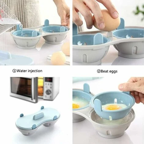 Microwave Egg Poacher - Egg Boiler - Kitchen Utensil - Steamed - Kitchen Utensil(Blue) - Image 4