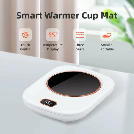 USB Cup Warmer, Portable Electric Hot Plate Small Cup Touch Button Cup Warmer Cup Warmer With USB Charging Cable For Home/Office/Travel - Image 2