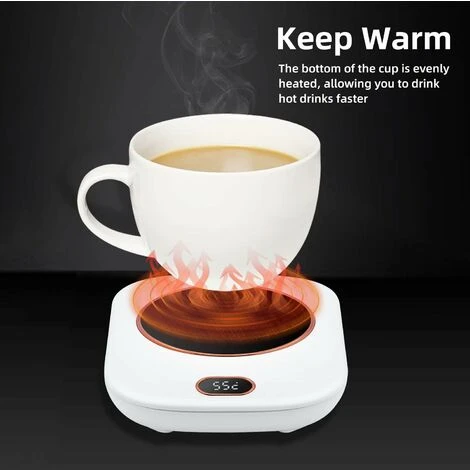 USB Cup Warmer, Portable Electric Hot Plate Small Cup Touch Button Cup Warmer Cup Warmer With USB Charging Cable For Home/Office/Travel - Image 4