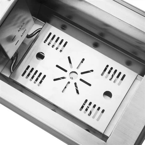 EH102V 16.9QT / 16L Total Capacity 24.9QT/23.6L Stainless Steel Faucet Double Tank Deep Fryer 3400W MAX (8L 8L Big Blue/Large Handle) - Image 4