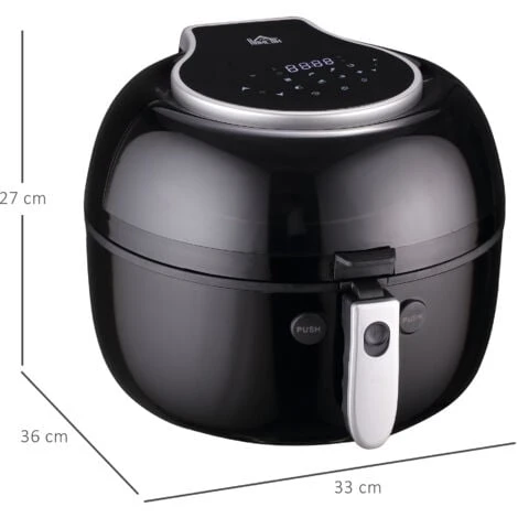 HOMCOM 7L Digital Air Fryer W/ Dehydrate 7 Presets, Rapid Air Circulation 1500W - Image 2
