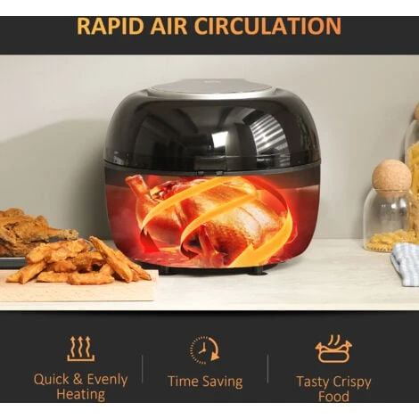 HOMCOM 7L Digital Air Fryer W/ Dehydrate 7 Presets, Rapid Air Circulation 1500W - Image 4