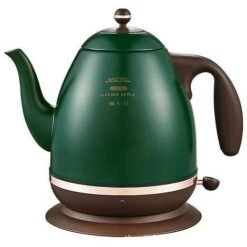 Retro Electric Kettle 304 Stainless Steel Household Appliances 1.5l Portable Travel Water Boiler 1500w European Style Coffee Pot Green