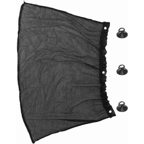 4pcs 75 X 50cm Car Black Mesh Sunscreen Suction Cup Side Window Curtain