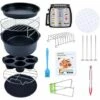 Air Fryer Accessories (15 Sets +20 Cookbook) -8 Inch, The Air Fryer Accessories, Suitable For 4.2-6.8QT Air Fryer All Brands
