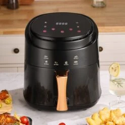 Livingandhome Black Hot Air Fryer Oven With Digital Controls For Kitchen
