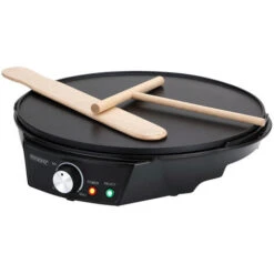 Monzana Crêpes Maker Crepes Non-Stick Coating 1200W Stepless Temperature 30cm BPA Free LED Including Dough Distributor Spatula