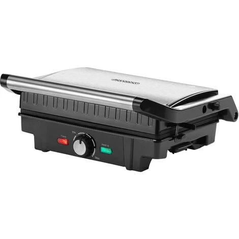 Monzana XL Contact Grill 180° Foldable Non-Stick Stainless Steel Temperature Control 1600W Table Grill Sandwich Maker