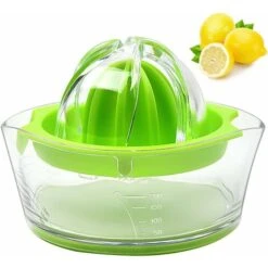 RHAFAYRE Lemon Squeezer Citrus Juicer, BPA-Free, Manual Juicers With Measuring Cup Orange Anti-Slip Hand Squeezer Rotation Press - Easy To Use & Clean For Fresh Orange Or Lime Juice, Green