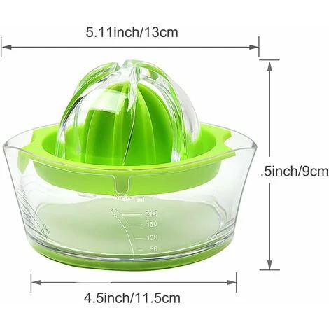 RHAFAYRE Lemon Squeezer Citrus Juicer, BPA-Free, Manual Juicers With Measuring Cup Orange Anti-Slip Hand Squeezer Rotation Press - Easy To Use & Clean For Fresh Orange Or Lime Juice, Green - Image 2