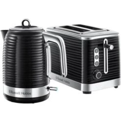 Russell Hobbs Inspire Kettle & 2 Slice Toaster Set Black