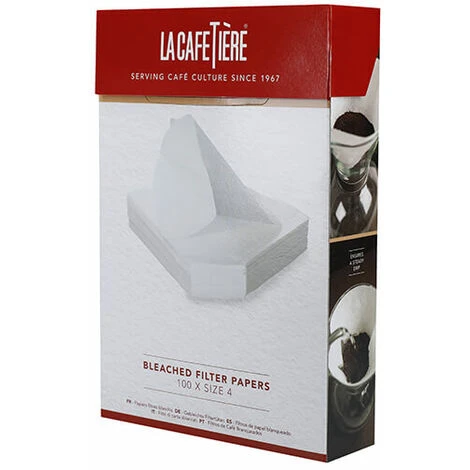 La Cafetiere Bleached Filter Papers Size 4 100 Pc