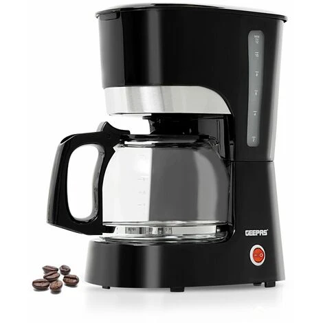 Filter Coffee Maker Machine Instant Anti-Drip 12 Cups 800W 1.5L Jug Geepas