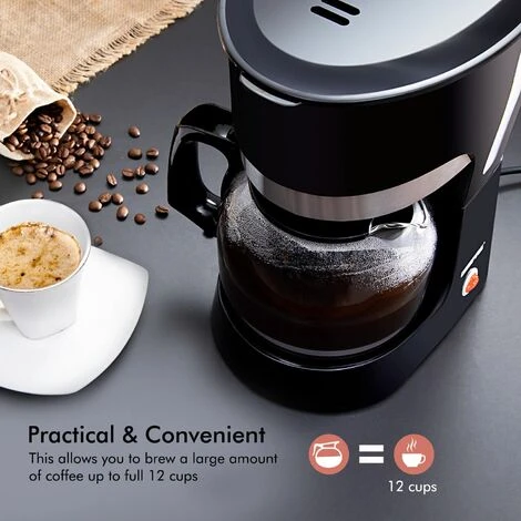 Filter Coffee Maker Machine Instant Anti-Drip 12 Cups 800W 1.5L Jug Geepas - Image 3
