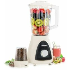 Blender Food Processor Mixer Smoothie Maker With Coffee Spice Grinder Jar Black