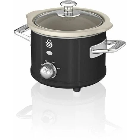 Swan 1.5L Slow Cooker Retro Black
