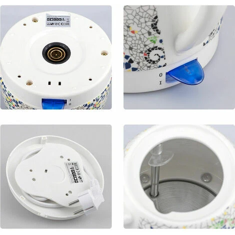 GTA Ceramic Electric Kettle, Boil Water Quickly And Easily, Removable Swivel Base And Boil Dry Protection, Hassle-Free Auto Shutoff, 1.5L, Pattern - Image 4