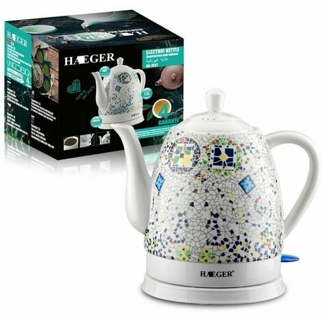 GTA Ceramic Electric Kettle, Boil Water Quickly And Easily, Removable Swivel Base And Boil Dry Protection, Hassle-Free Auto Shutoff, 1.5L, Pattern - Image 5