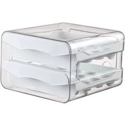 Fridge Egg Rack, 32 Grids/2 Layers Fridge Egg Rack, Fridge Egg Drawer, Fridge Fresh Egg Storage Box(1pc)