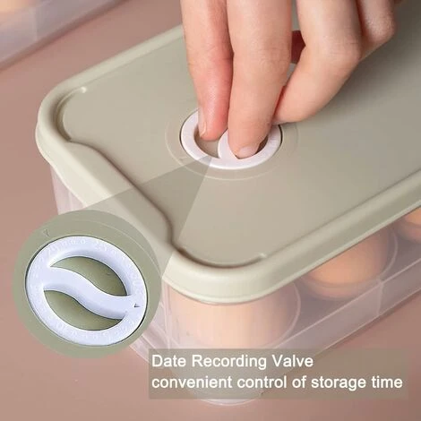 Fridge Egg Box 2 Pcs Egg Storage Box 10 Eggs Plastic Egg Box With Lid Egg Food Box For Fridge Kitchen Camping Picnic - Image 2